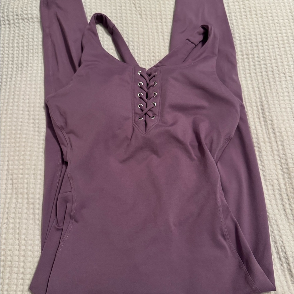 Bombshell Purple Lace-Up bodysuit